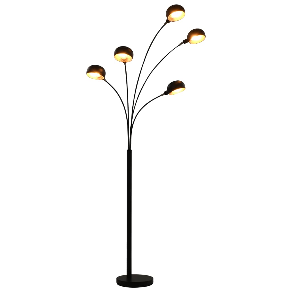 Golvlampa 200 cm 5 x E14 svart och guld