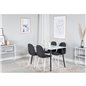 Polar Dining Table - 120*75*H75 - White / Black, Polar Dining Chair - White Legs - Black Fabric_4