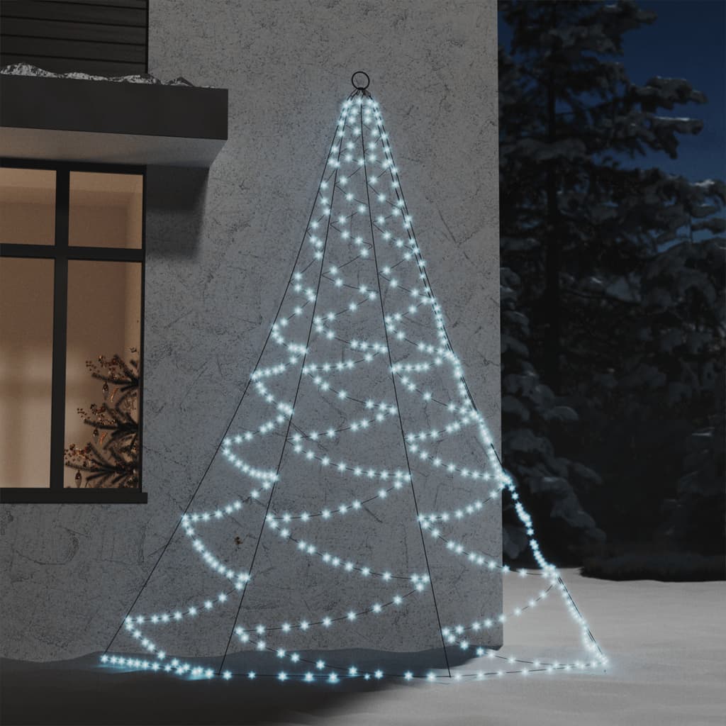 vidaXL Hängande julgran med metallkrok 260 LED kallvit 3 m inne/ute