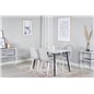 Polar Dining Table - 120*75*H75 - White / Black, Polar Dining Chair - White Legs - Light Grey Fabric_4