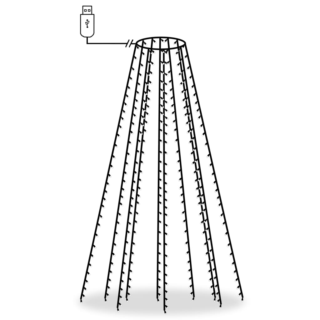 vidaXL Ljusnät för julgran 250 LED blå 250 cm