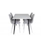 Polar Dining Table - 120*75*H75 - White / Black, Polar Dining Chair - White Legs - Light Grey Fabric_4