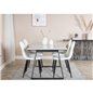 Estelle Dining Table 140*90 - White / Black, Polar Fluff Dining Chair - Black Legs  - White Teddy _4