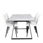 Estelle Dining Table 140*90 - White / Black, Polar Fluff Dining Chair - Black Legs  - White Teddy _4