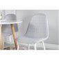 Plaza Round Dining Table - ø 100cm - White / Oak, Polar Dining Chair - White Legs - Light Grey Fabric_4