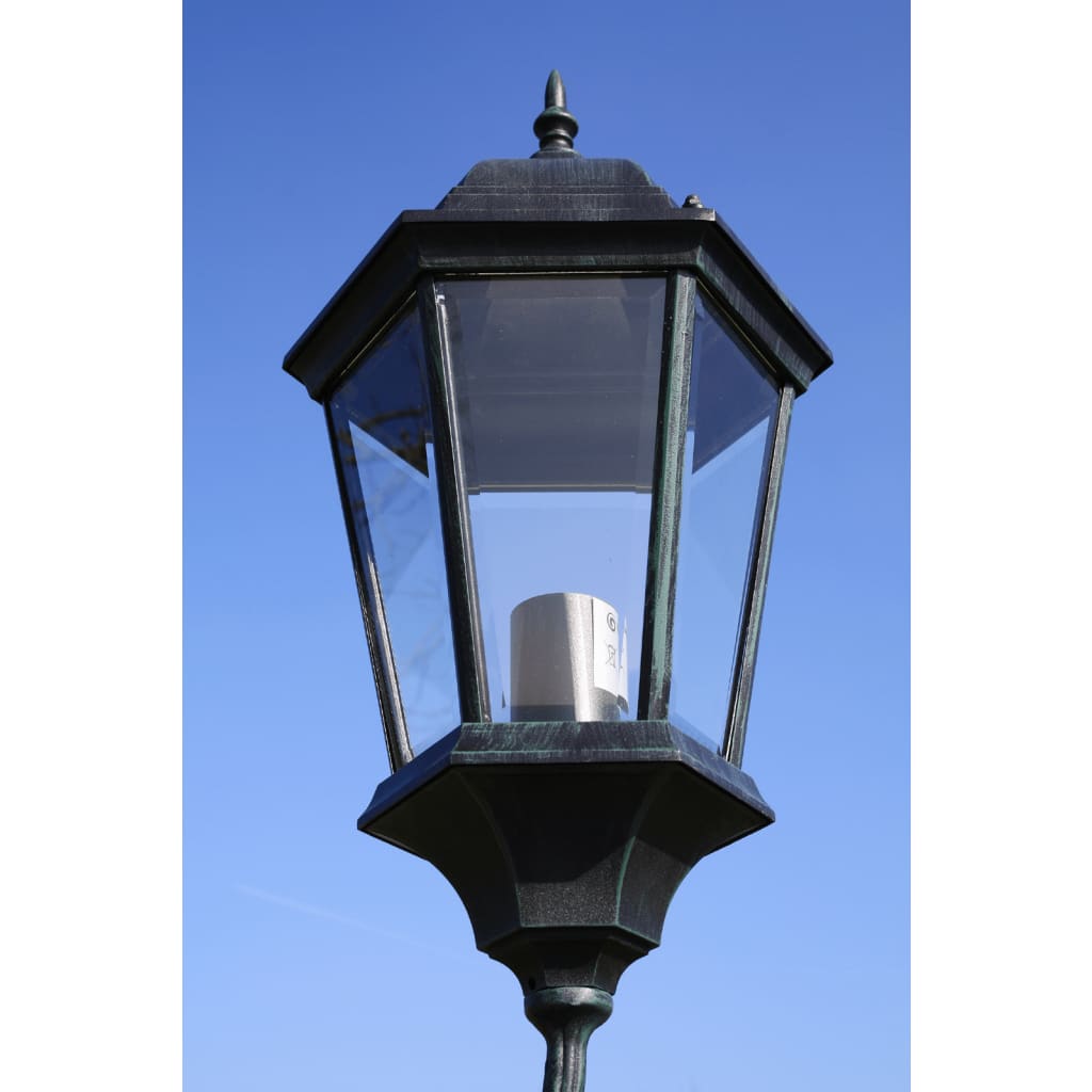 vidaXL Trädgårdslampa 3 armar 230 cm mörkgrön/svart aluminium