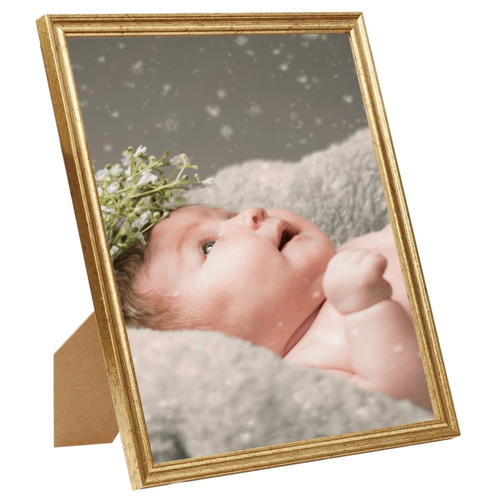 vidaXL Fotoramar 5 st för vägg eller bord guld 10x15 cm MDF