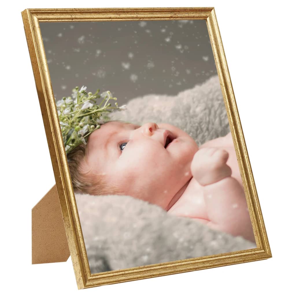 vidaXL Fotoramar 5 st för vägg eller bord guld 13x18 cm MDF