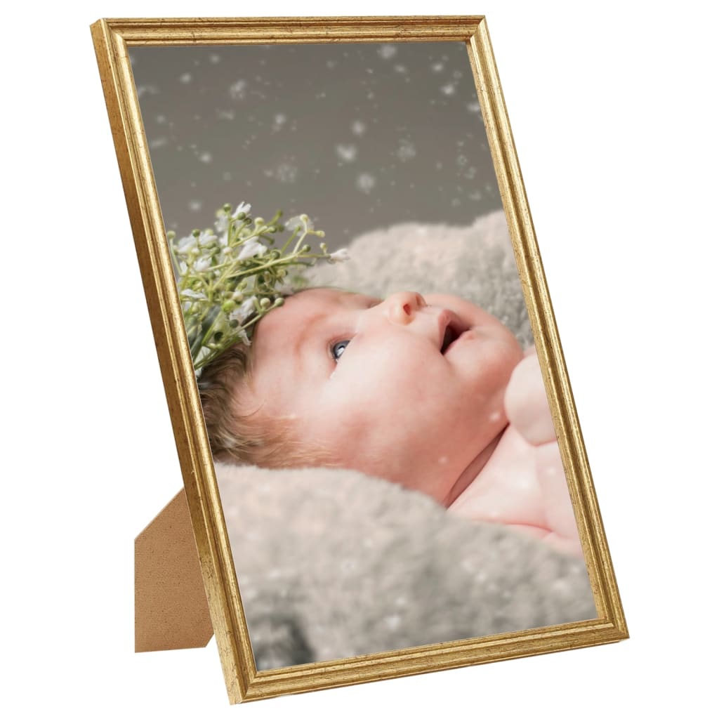 vidaXL Fotoramar 3 st för vägg eller bord guld 15x21 cm MDF