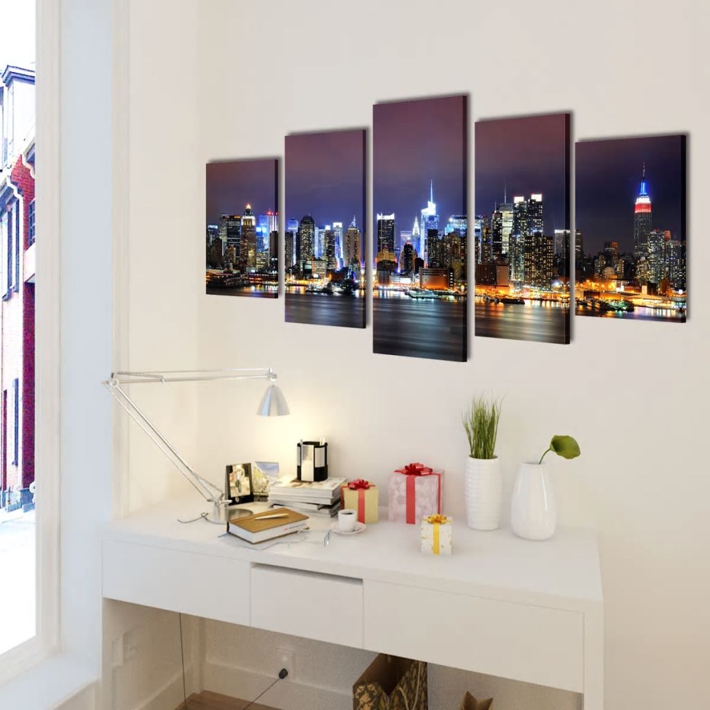 vidaXL Canvastavlor New York Skyline 200 x 100 cm