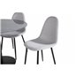 Estelle Round Dining Table ø106 H75 - Black / Black, Polar Dining Chair - Black Legs - Light Grey Fabric_4