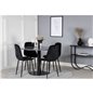 Estelle Round Dining Table ø106 H75 - Black / Black, Polar Diamond Dining Chair - Black Legs - Black Velvet_4