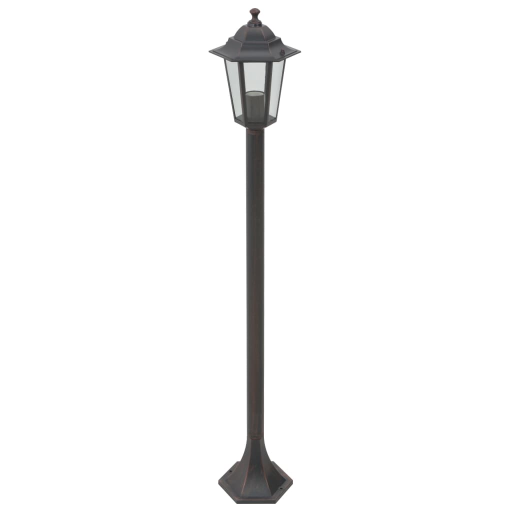 vidaXL Lyktstolpar för trädgård 6 st E27 110 cm aluminium brons