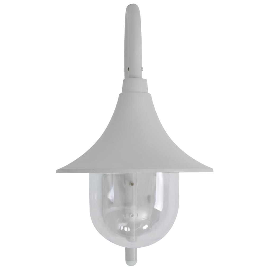 vidaXL Vägglampa för trädgård E27 42 cm aluminium vit