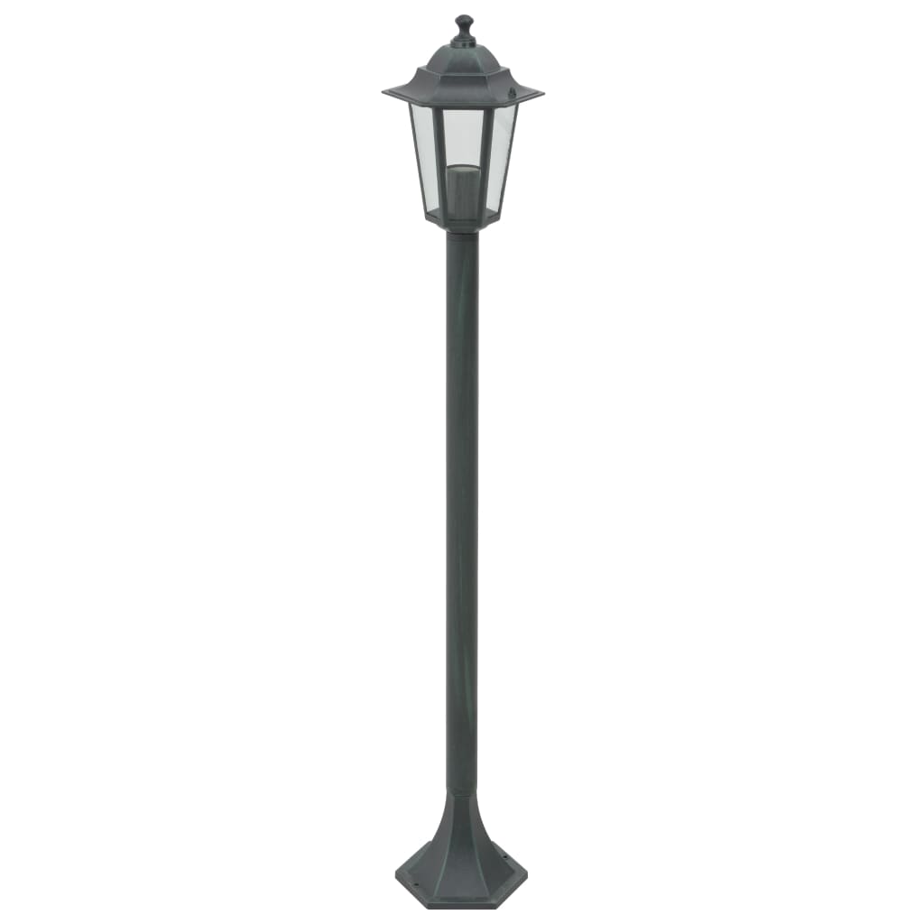 vidaXL Lyktstolpar för trädgård 6 st E27 110 cm aluminium mörkgrön