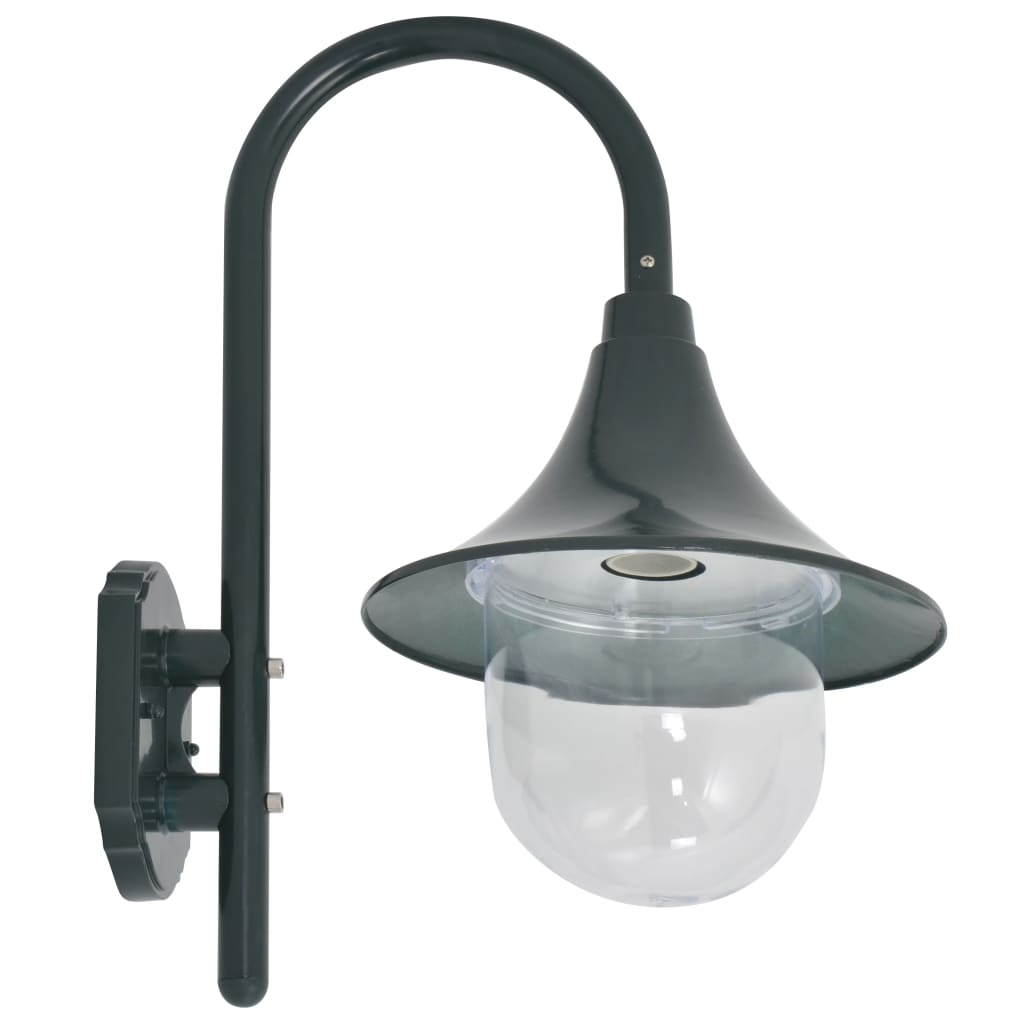 vidaXL Vägglampa för trädgård E27 42 cm aluminium mörkgrön