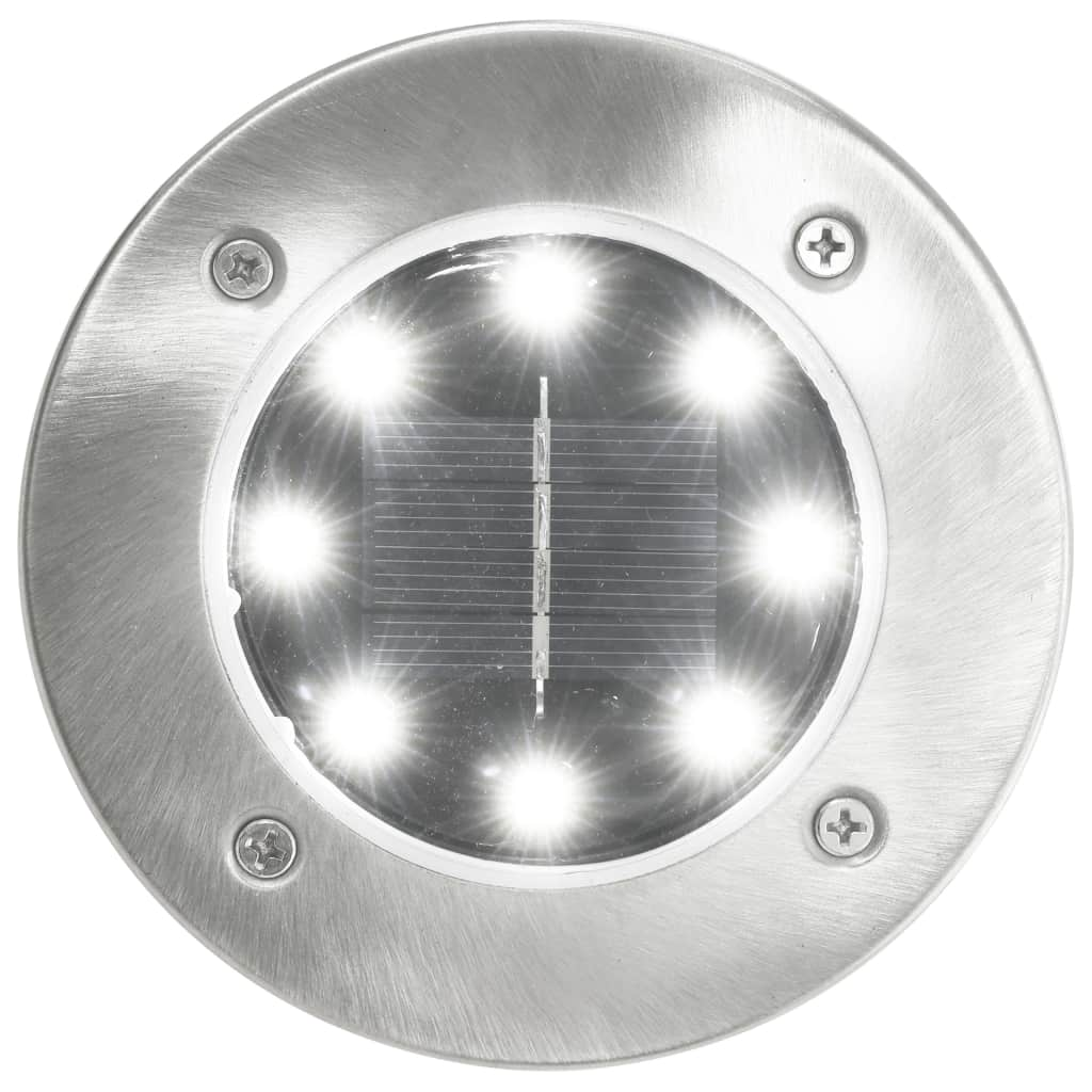 vidaXL Marklampor soldrivna 8 st LED vit