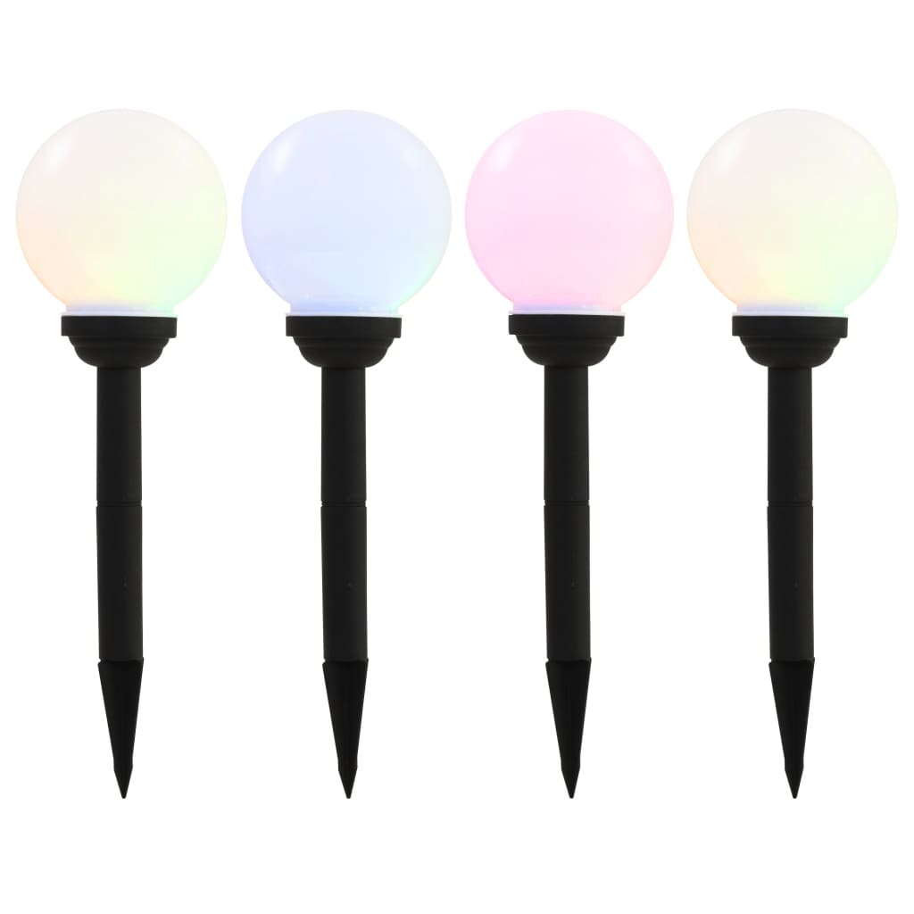 vidaXL Sollampa LED set 4 st sfäriska 15 cm RGB