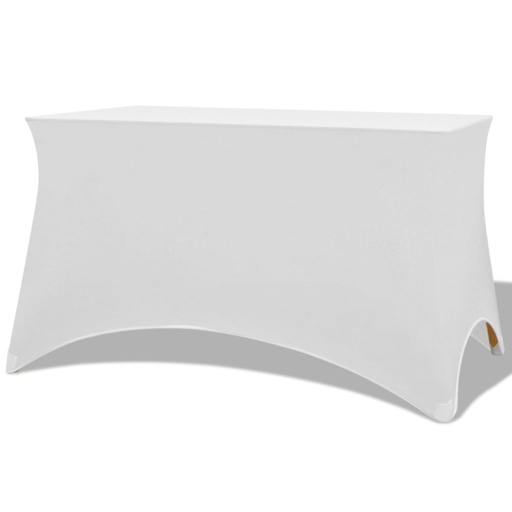 vidaXL Bordsöverdrag stretch 2 st vit 120x60,5x74 cm