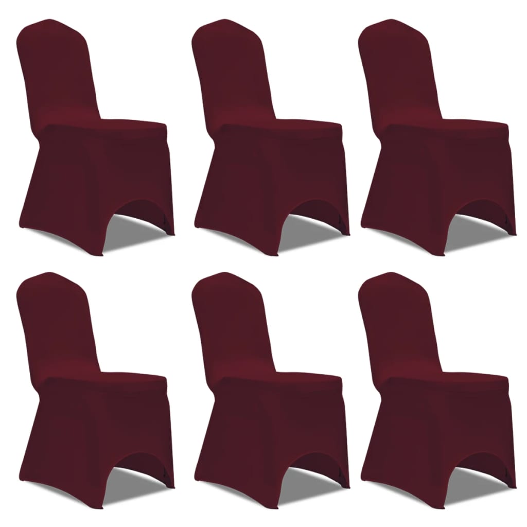 Stolklädsel Stretch Burgundy 6-pack