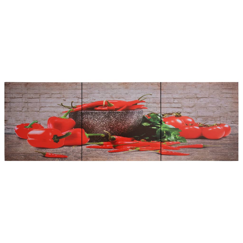 vidaXL Canvastavla paprika flerfärgad 120x40 cm