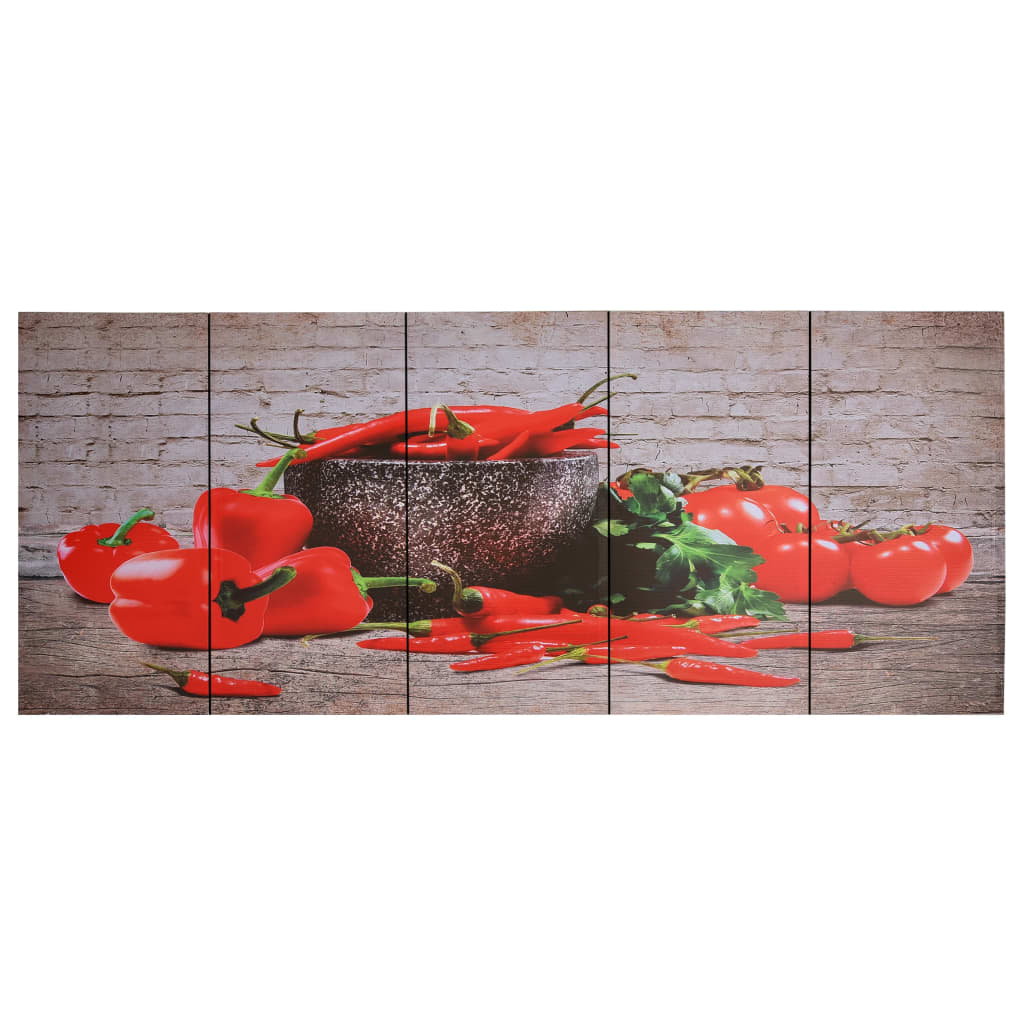 vidaXL Canvastavla paprika flerfärgad 200x80 cm