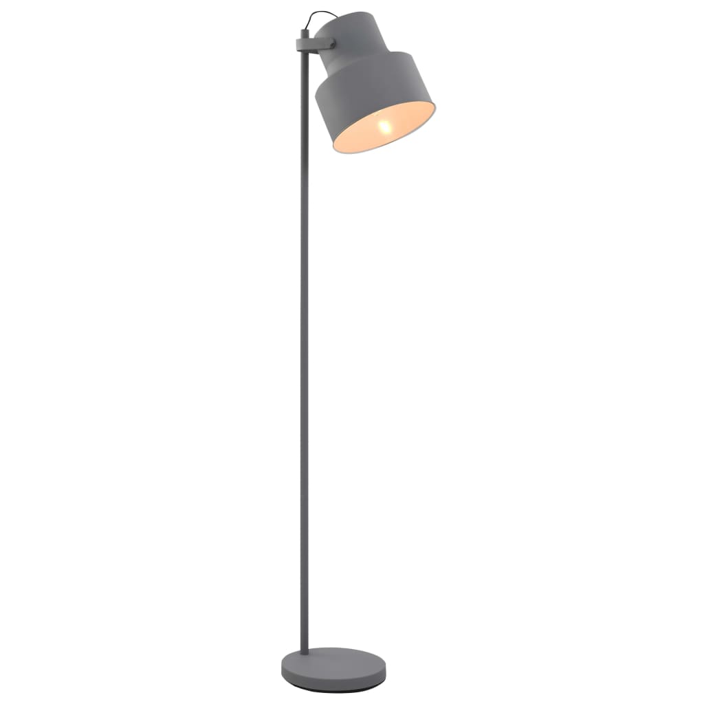 vidaXL Golvlampa metall grå E27