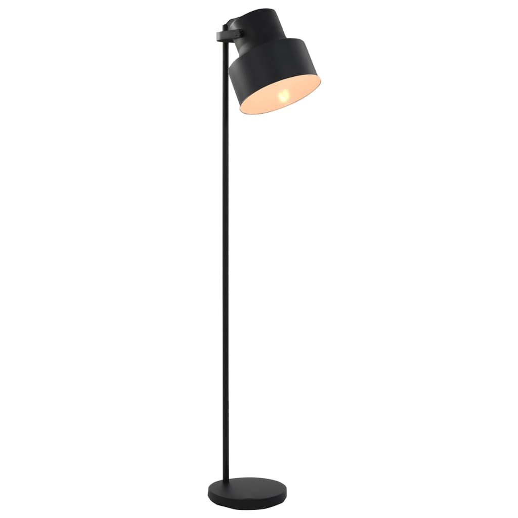 vidaXL Golvlampa metall svart E27