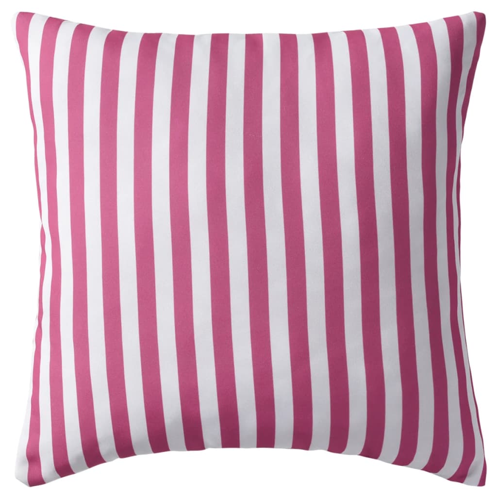 vidaXL Prydnadskuddar för trädgården 4 st 45x45 cm randiga rosa