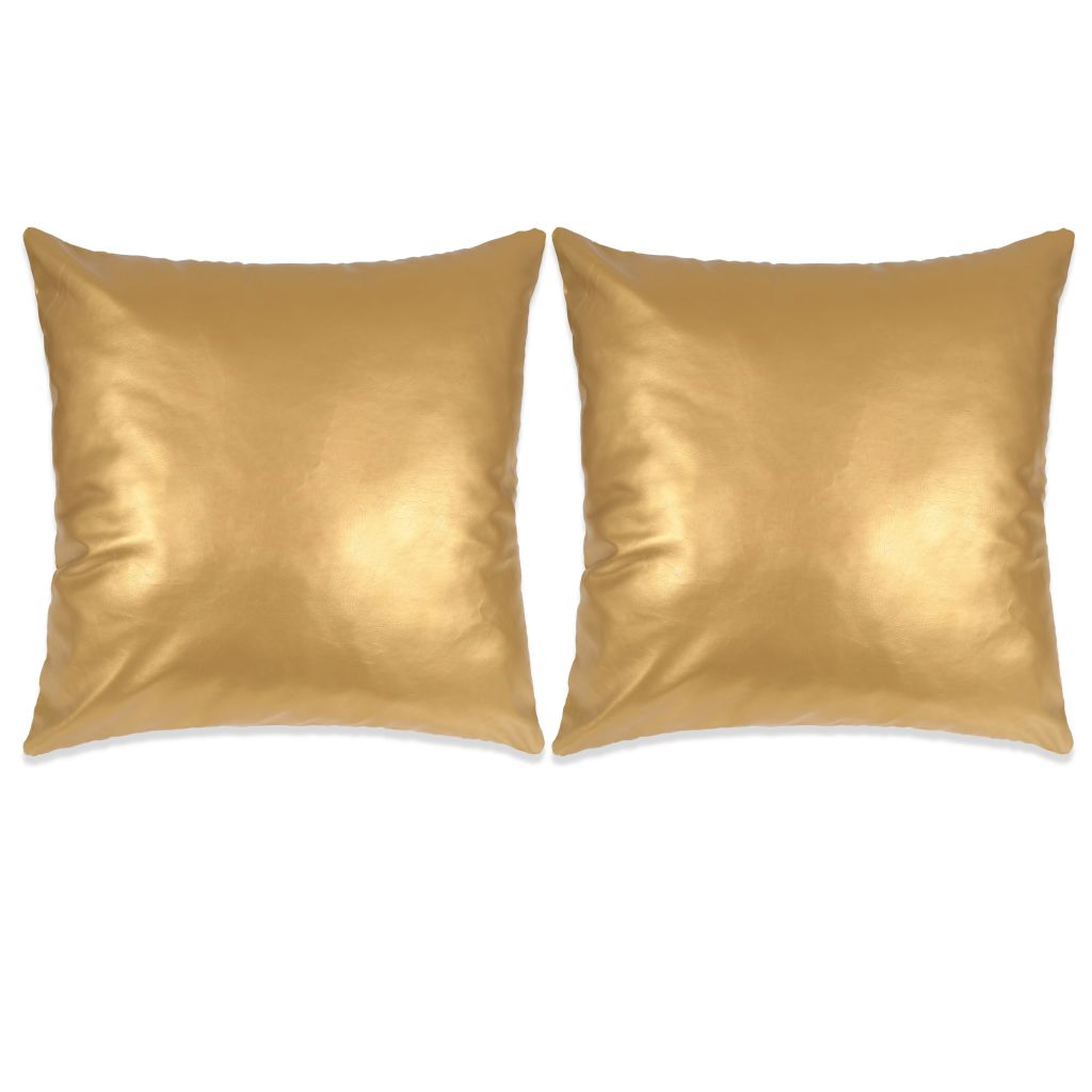 vidaXL Kudde 2 st PU 45x45 cm guld