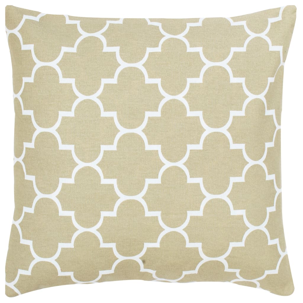 vidaXL Kuddar 2 st beige med tryck 40x40 cm bomull