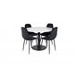 Estelle Round Dining Table ø106 H75 - White / Black, Polar Diamond Dining Chair - Black Legs - Black Velvet_4