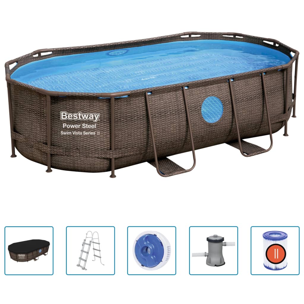 Bestway Pool Power Steel med tillbehör 427x250x100 cm