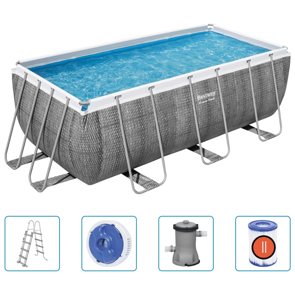 Bestway Pool Power Steel rektangulär 412x201x122 cm