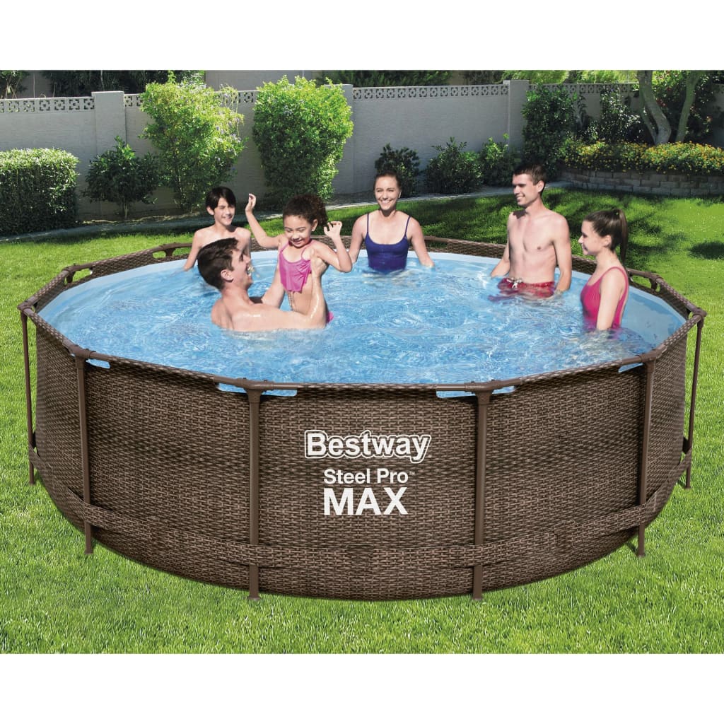 Bestway Pool Steel Pro MAX Deluxe Series med tillbehör rund 366x100 cm