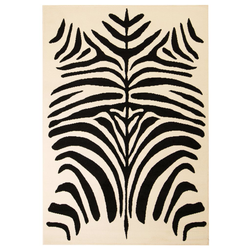 vidaXL Modern matta zebradesign 140x200 cm beige/svart