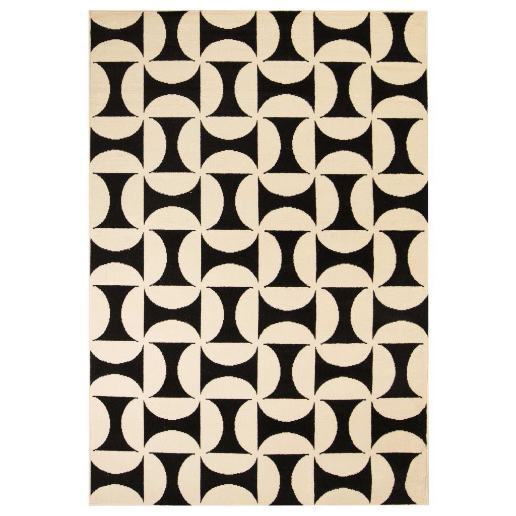 vidaXL Modern matta geometrisk design 120x170 cm beige/svart