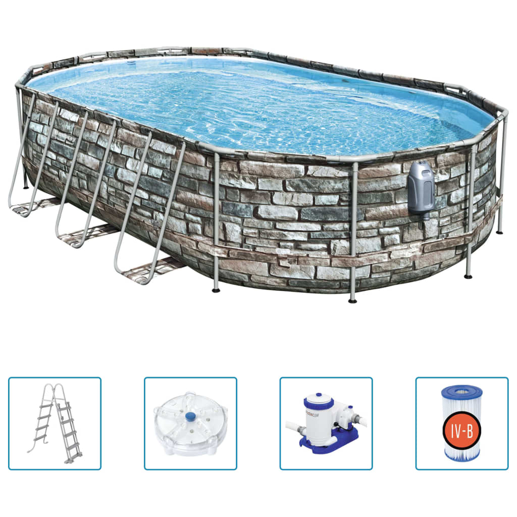 Bestway Poolset Comfort Jet Series oval 610x366x122 cm