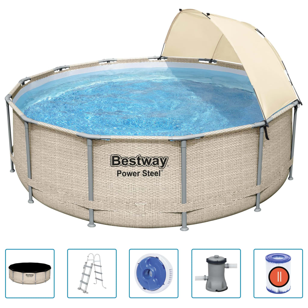 Bestway Poolset Power Steel med tak 396x107 cm