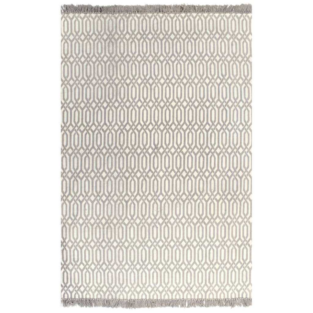 vidaXL Kelimmatta bomull 160x230 cm med mönster taupe