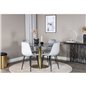 Estelle Round Dining Table ø106 H75 - Black / Brass, Polar Diamond Dining Chair - Black Legs - Grey Velvet_4