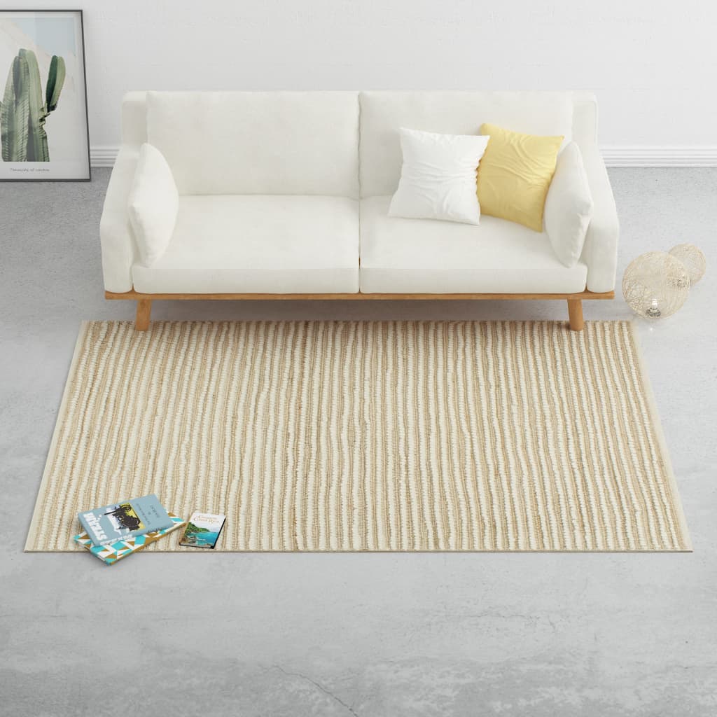 vidaXL Hampamatta ull 160x230 cm naturlig/vit