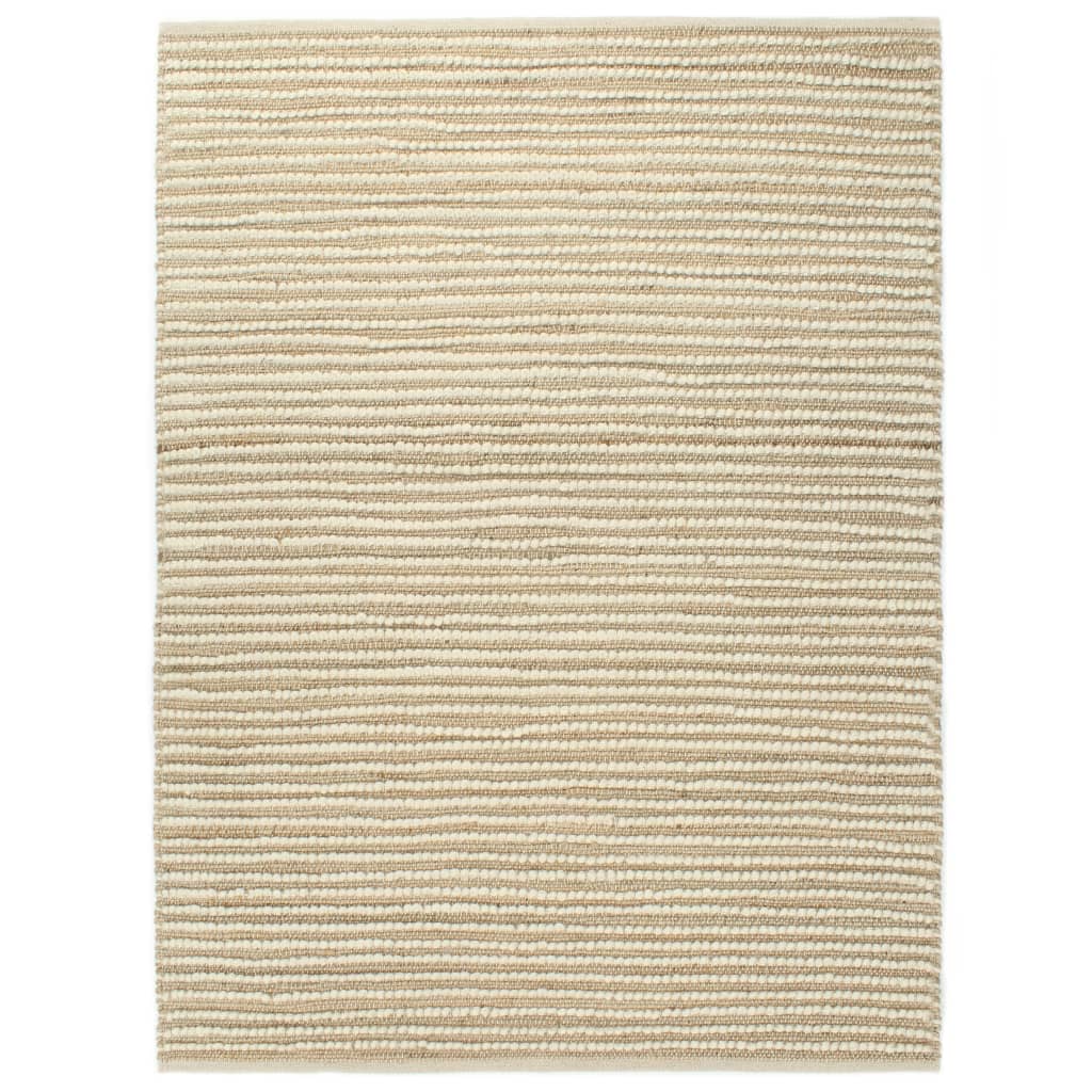 vidaXL Hampamatta ull 160x230 cm naturlig/vit