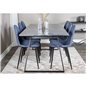 Estelle Dining Table 200*90*H76 - Black / Black, Polar Dining Chair - Black Legs - Blue Fabric_6