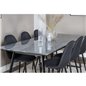 Estelle Dining Table 200*90*H76 - Black / Black, Polar Dining Chair - Black Legs - Black Fabric_6