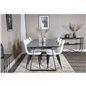 Estelle Dining Table 200*90*H76 - Black / Black, Polar Fluff Dining Chair - Black Legs  - White Teddy _6