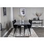 Estelle Dining Table 200*90*H76 - Black / Black, Polar Diamond Dining Chair - Black Legs - Black Velvet_6