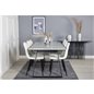 Estelle Dining Table 200*90*H76 - White / Black, Polar Fluff Dining Chair - Black Legs  - White Teddy _6