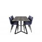 Marina Dining Table - 180*90*H75 - Grey / Black, Polar Dining Chair - Black Legs - Blue Fabric_6