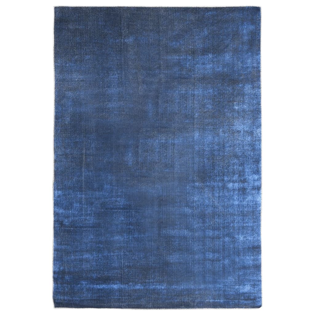  Tvättbar matta vikbar marinblå 120x170 cm polyester